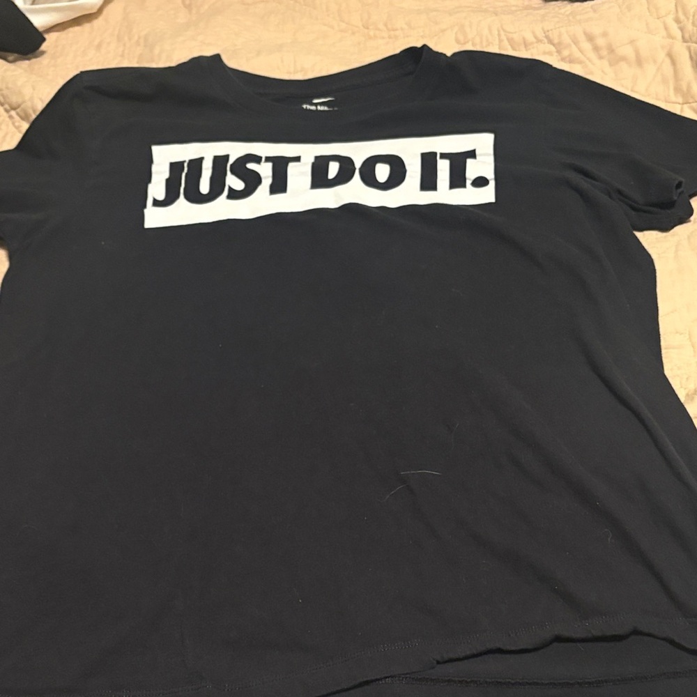 Nike Black Tee with White "JUST DO IT." Chest Graphic
